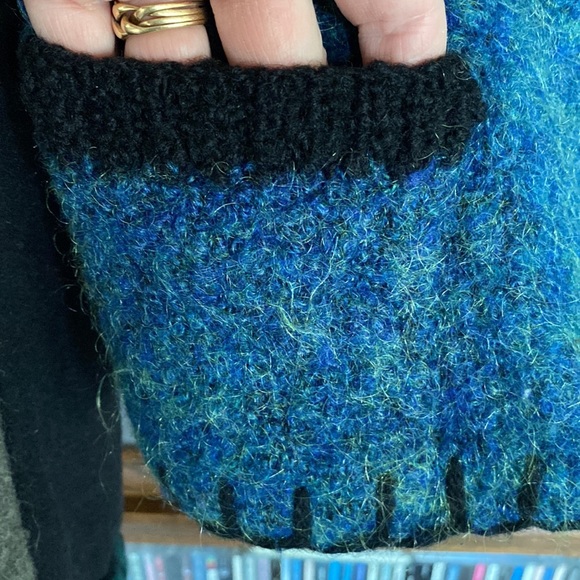 Upcycled Wool BAABAAZUZU Jacket Teal/Brown/Black Colour Pallet Size Medium - Picture 4 of 12